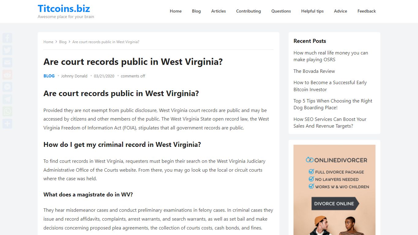 Are court records public in West Virginia? – Titcoins.biz